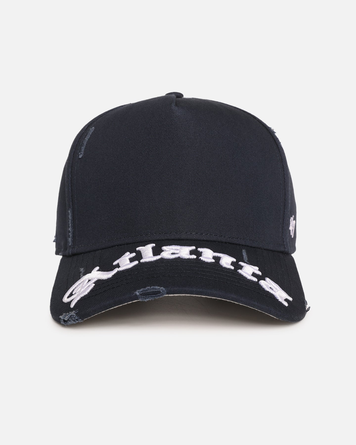 47 Brand Atlanta Braves 'Destruct Gothic Visor' 47 Offside Strapback Natural/Navy