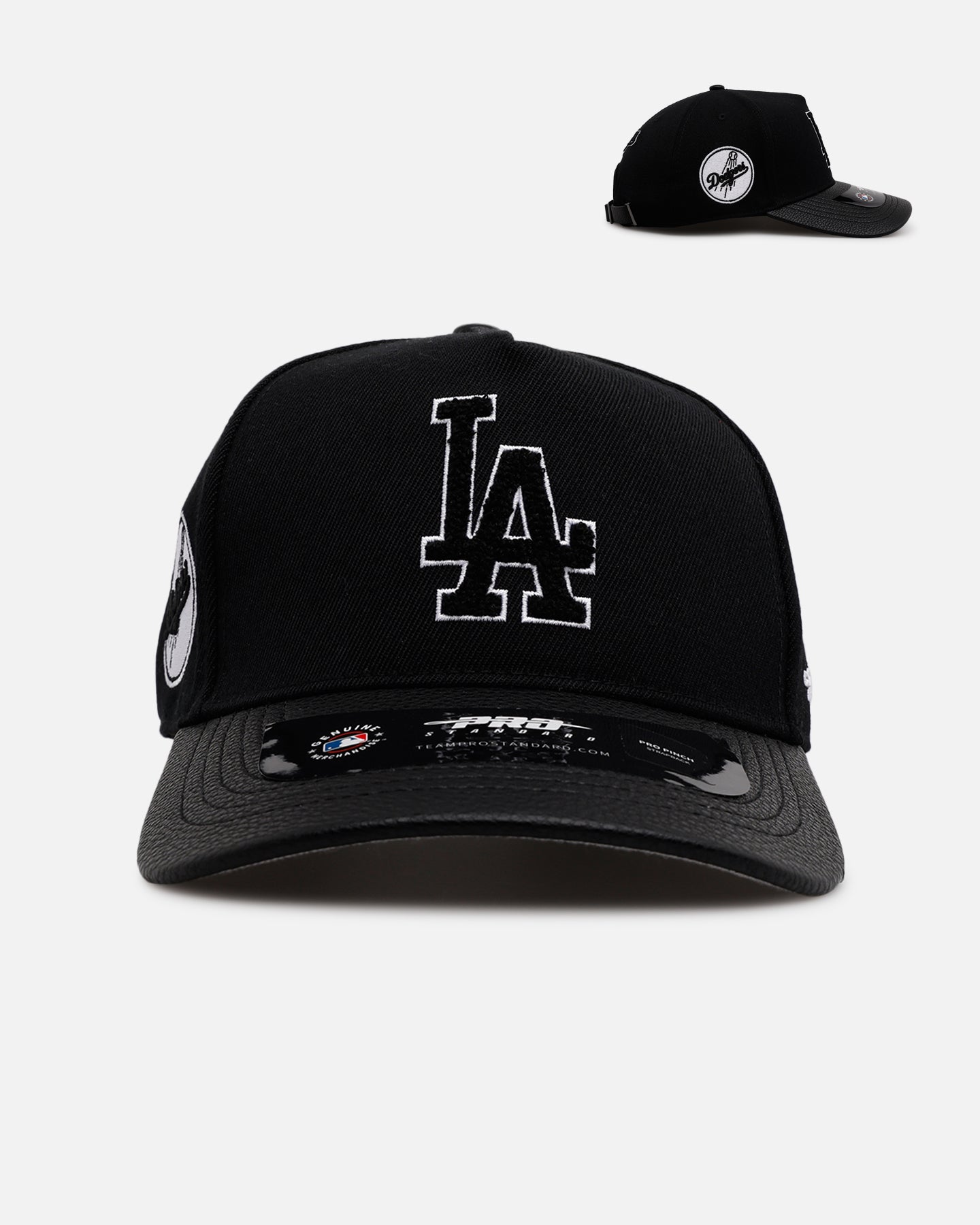 Pro Standard Los Angeles Dodgers 'Black Chenille' Pro Pinch Strapback Black