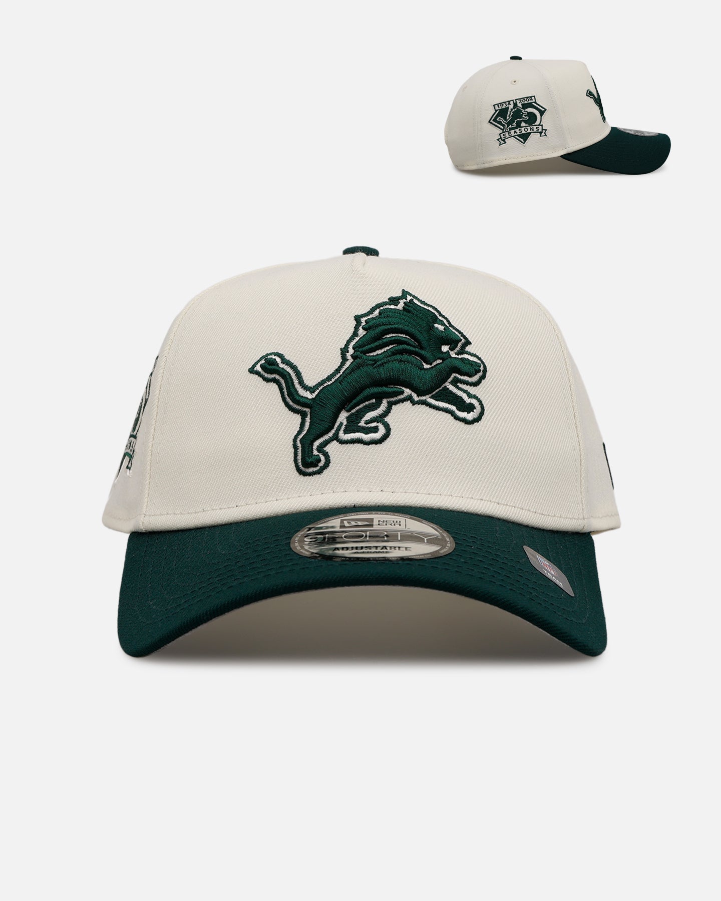 New Era Detroit Lions 'Evergreen 2.0' 9FORTY A-Frame Snapback Chrome/Dark Green