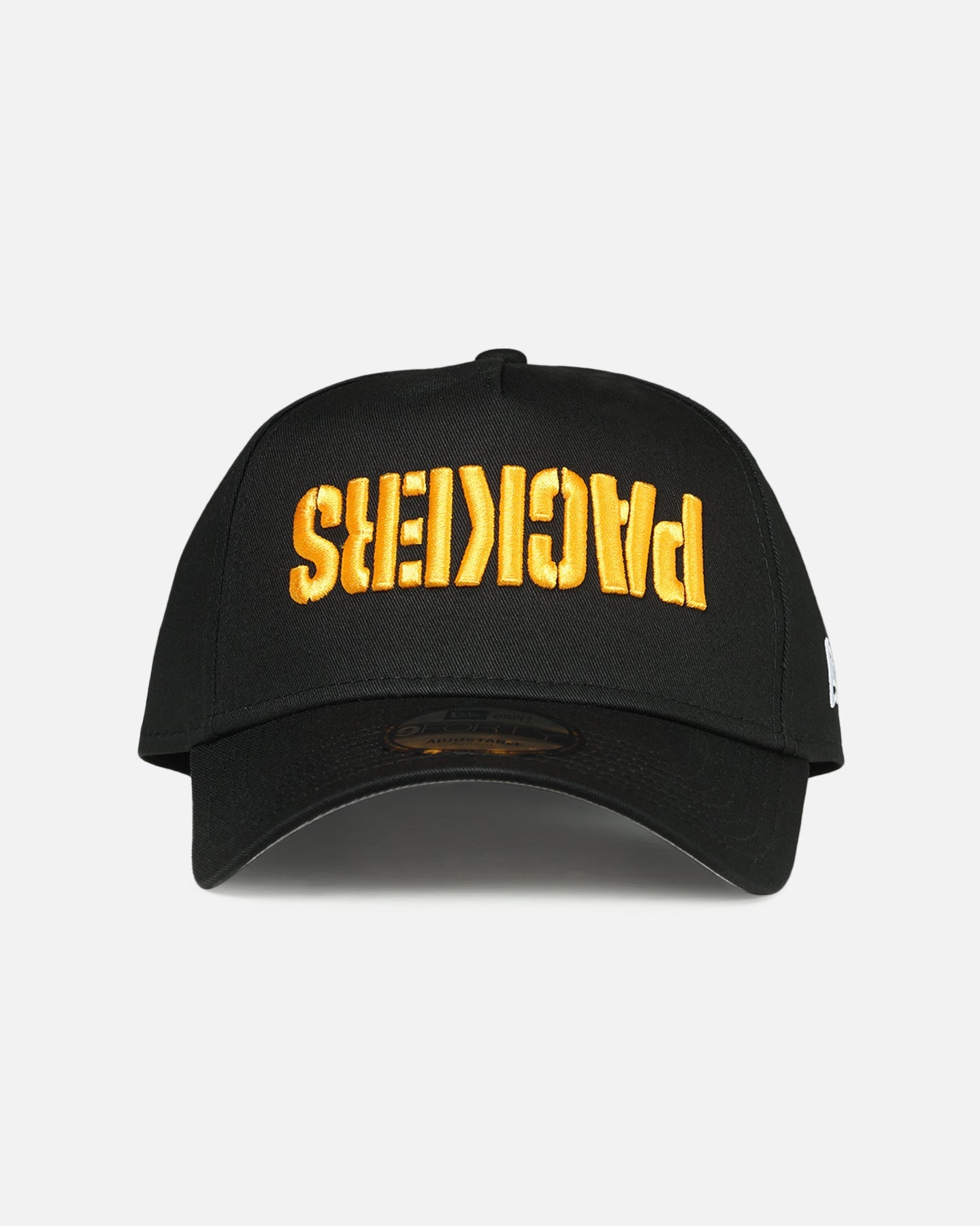 New Era Green Bay Packers 'Upside Down Logo' 9FORTY A-Frame Snapback Black