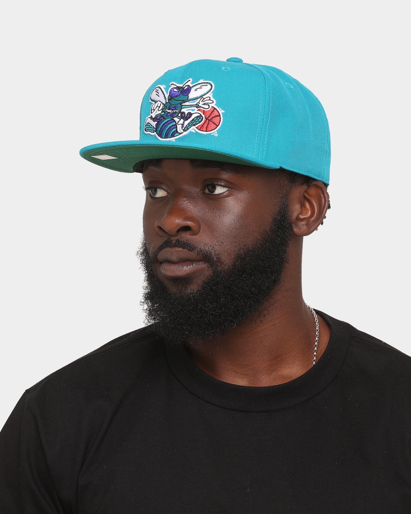 Mitchell & Ness Charlotte Hornets 'Team Ground 2.0 Hardwood Classics' Fitted Teal