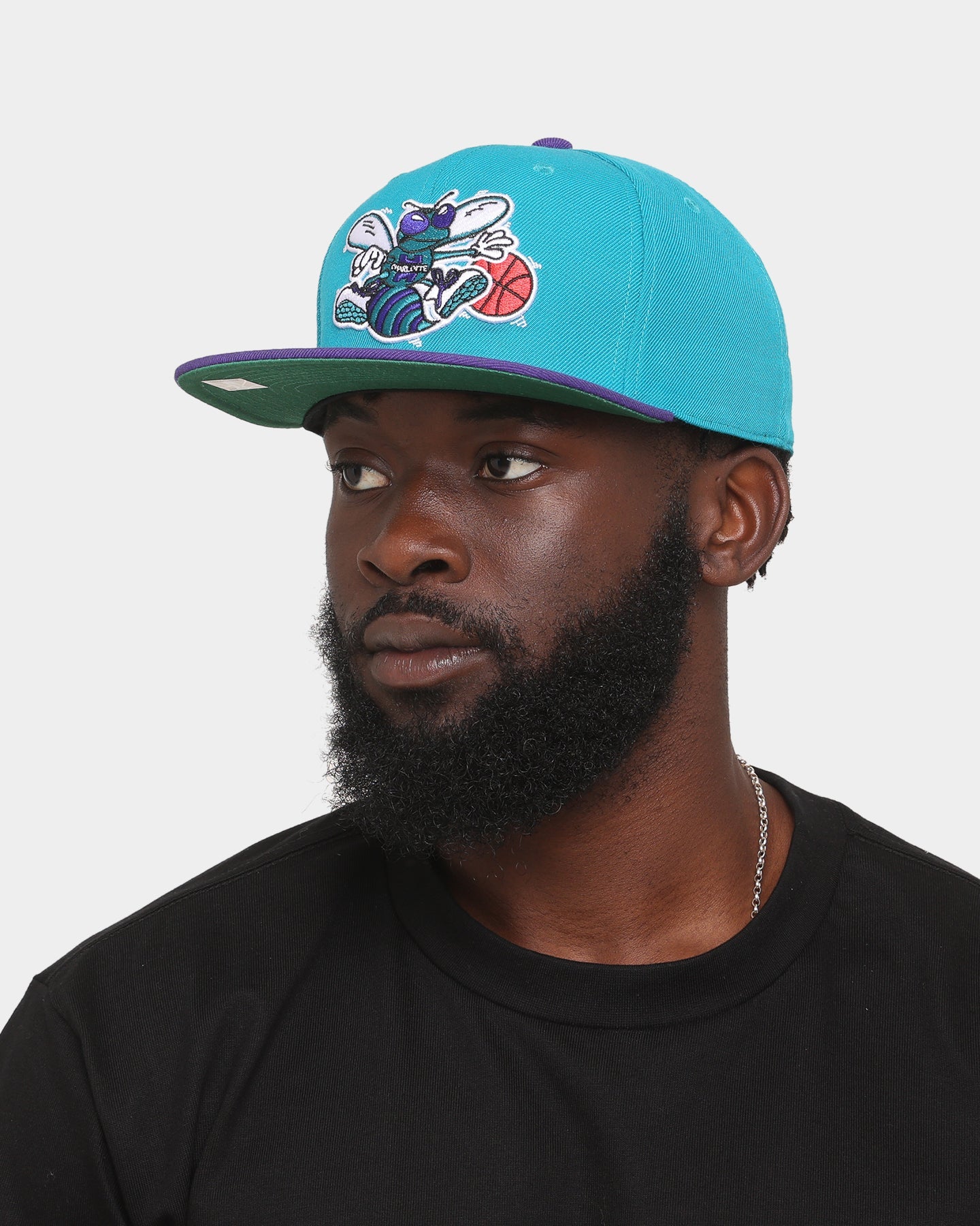 Mitchell & Ness Charlotte Hornets 'Team 2 Tone 2.0 Hardwood Classics' Fitted Teal
