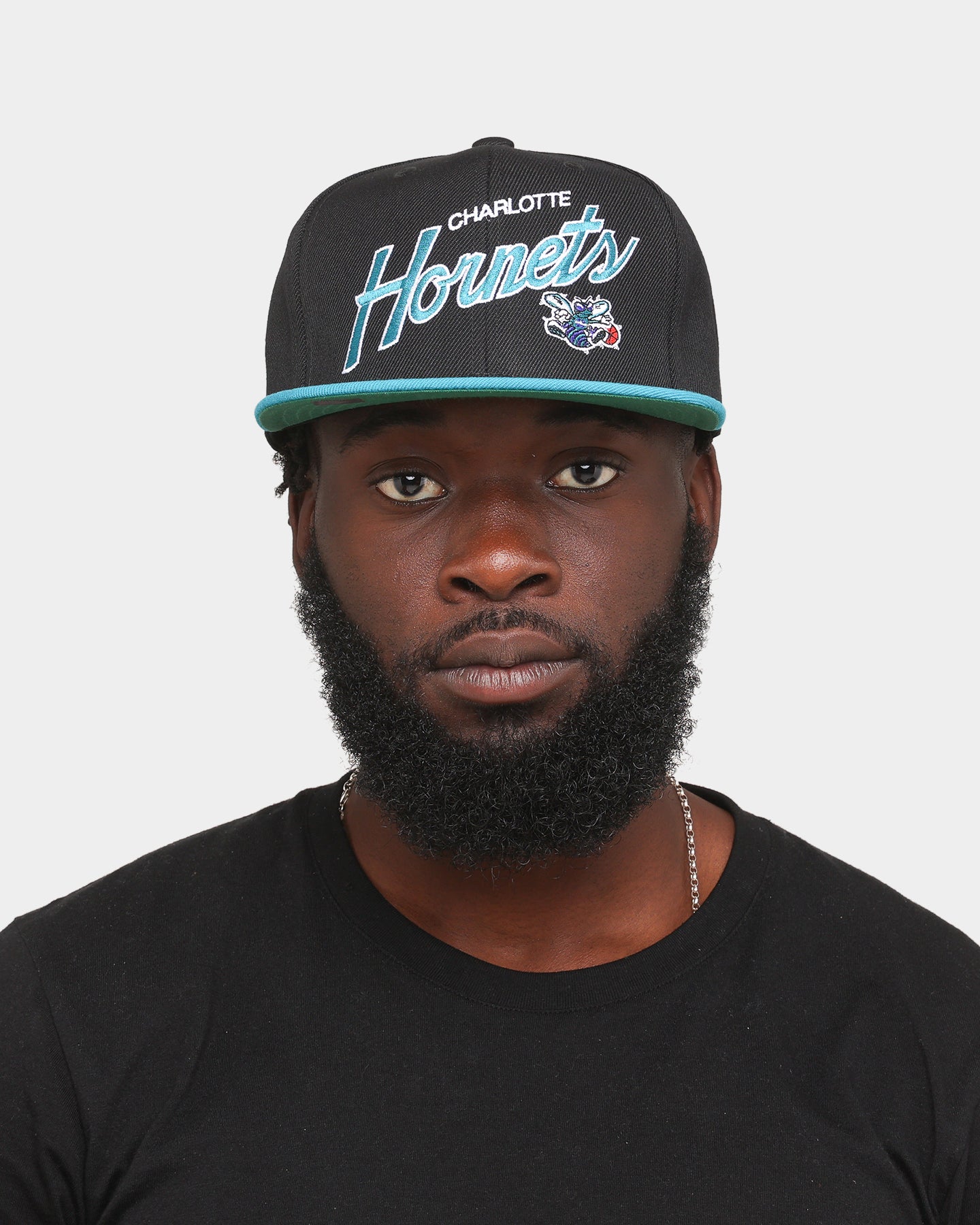 Mitchell & Ness Charlotte Hornets 'Team Script 2.0 Hardwood Classics' Fitted Black