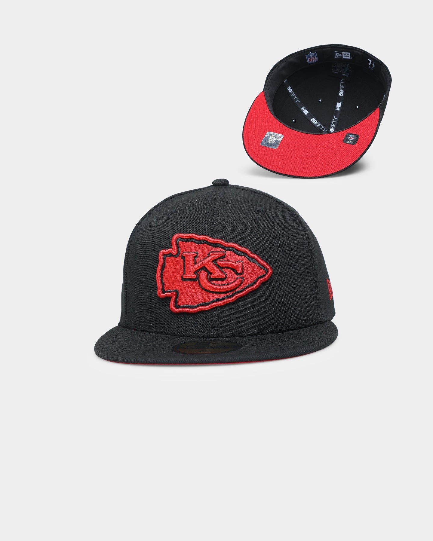 New Era Kansas City Chiefs "Scarlet Bottom" 59FIFTY Fitted Black/Scarlet
