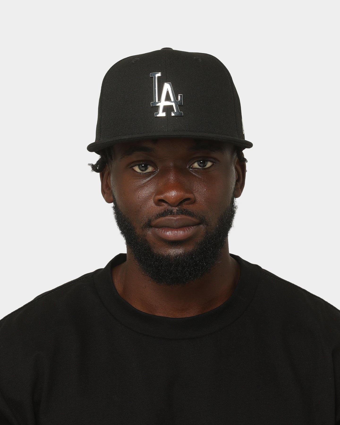 New Era Los Angeles Dodgers 'Metal Badge' 59FIFTY Fitted Black/Silver