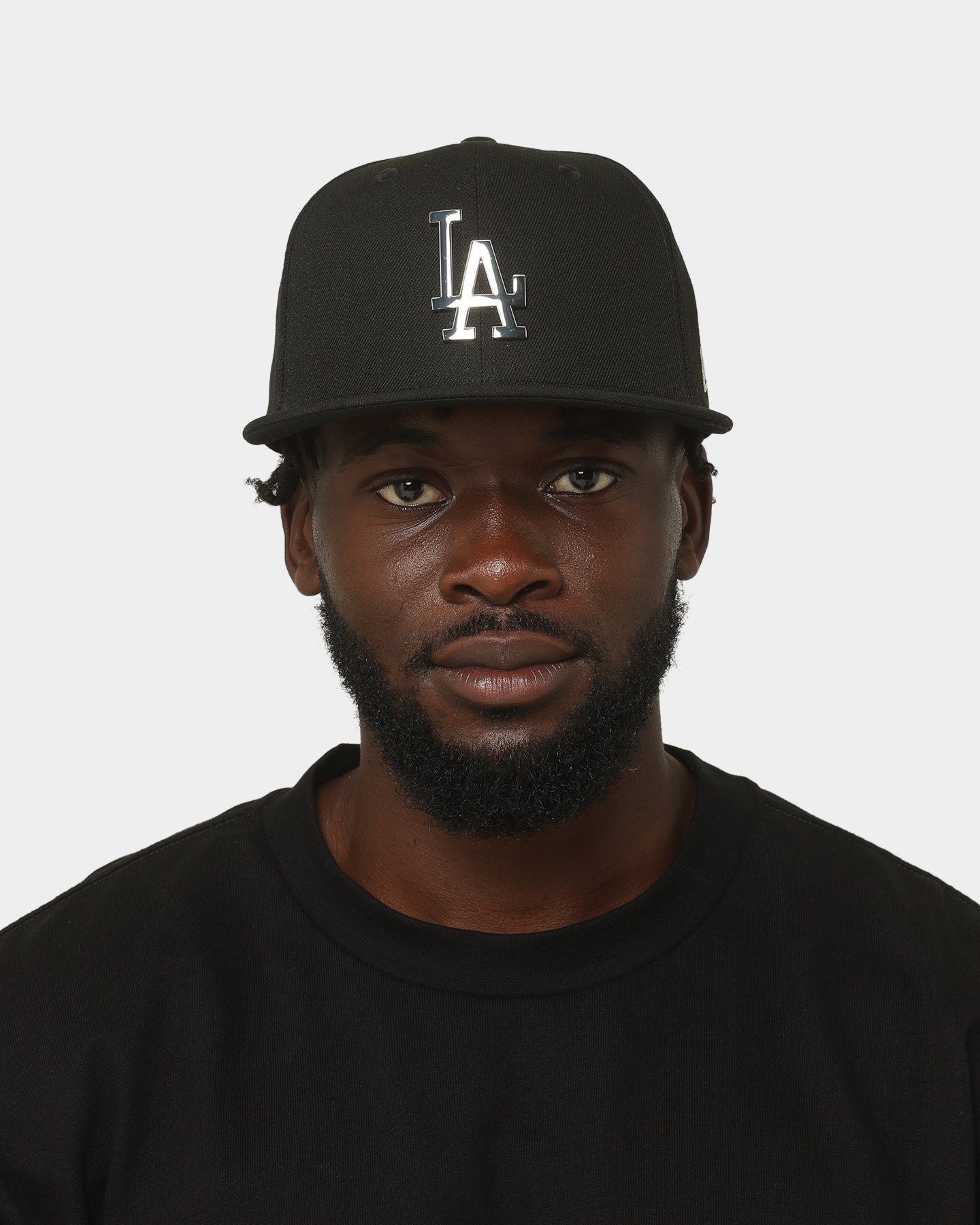 New Era Los Angeles Dodgers 'Metal Badge' 59FIFTY Fitted Black/Silver