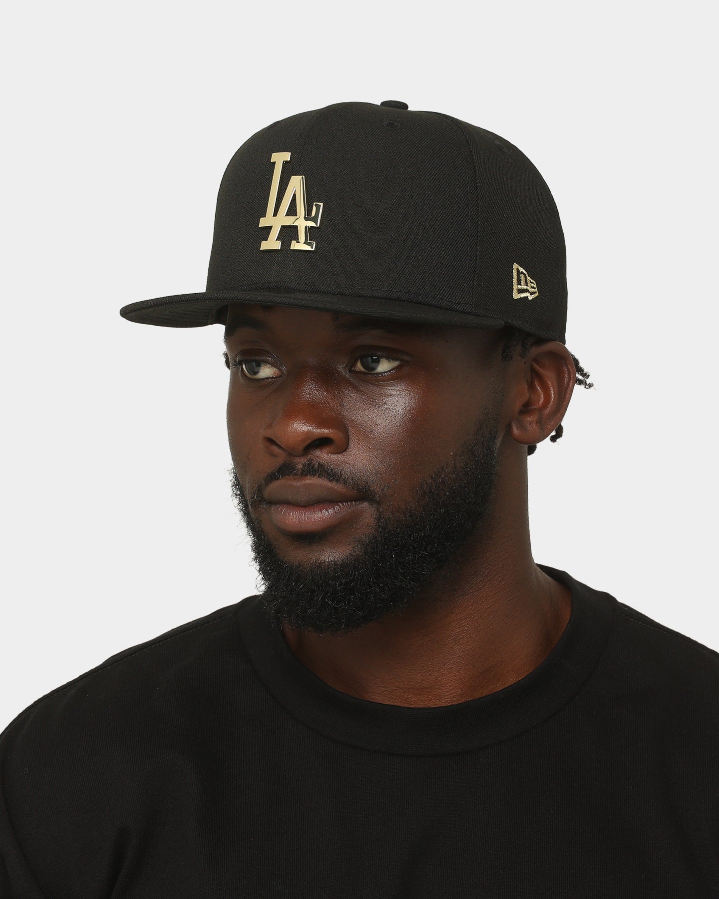 New Era Los Angeles Dodgers 'Metal Badge' 59FIFTY Fitted Black/Gold Metal