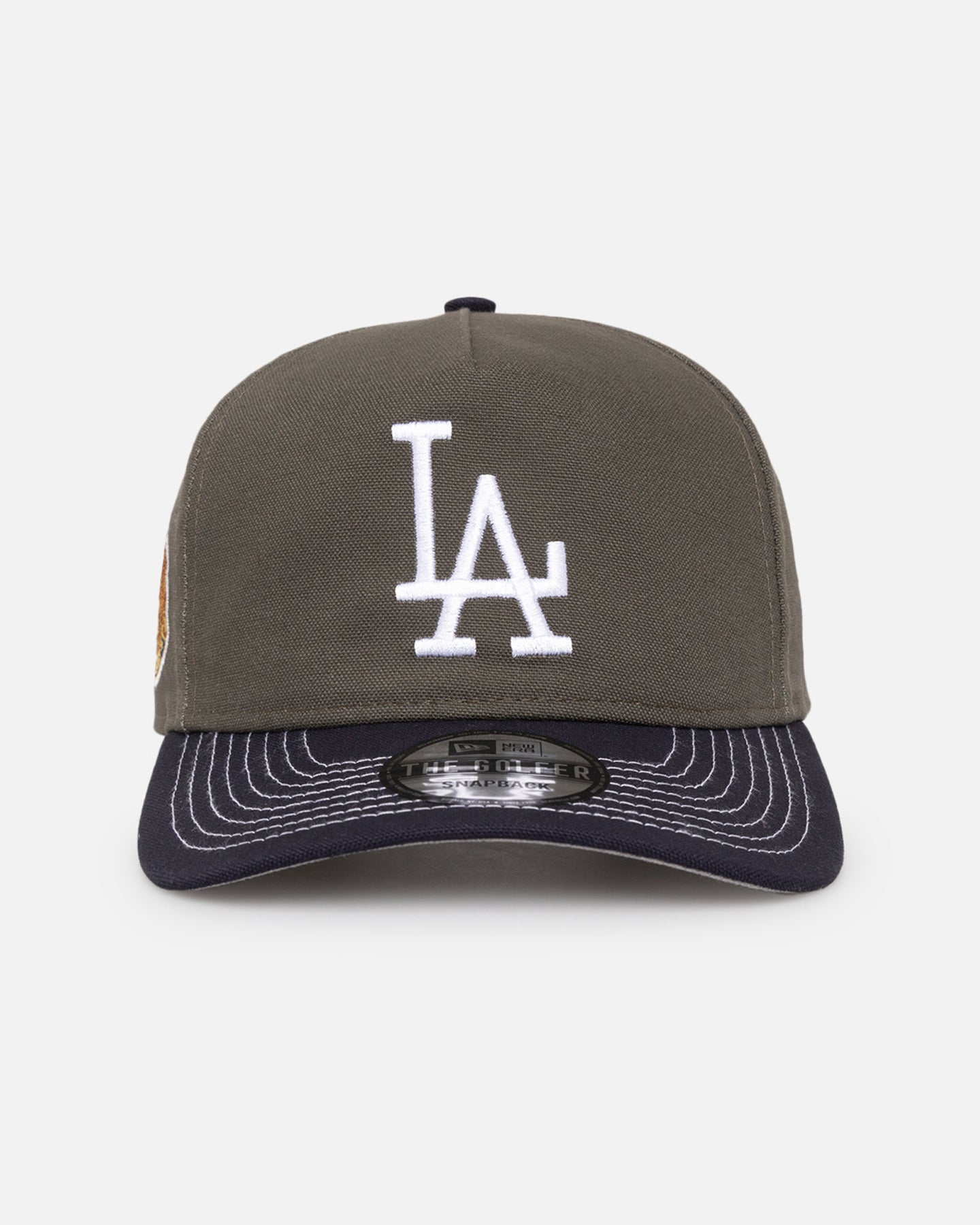 New Era Los Angeles Dodgers 'Contrast Visor' Pre-Curved Golfer Snapback Moss/Navy