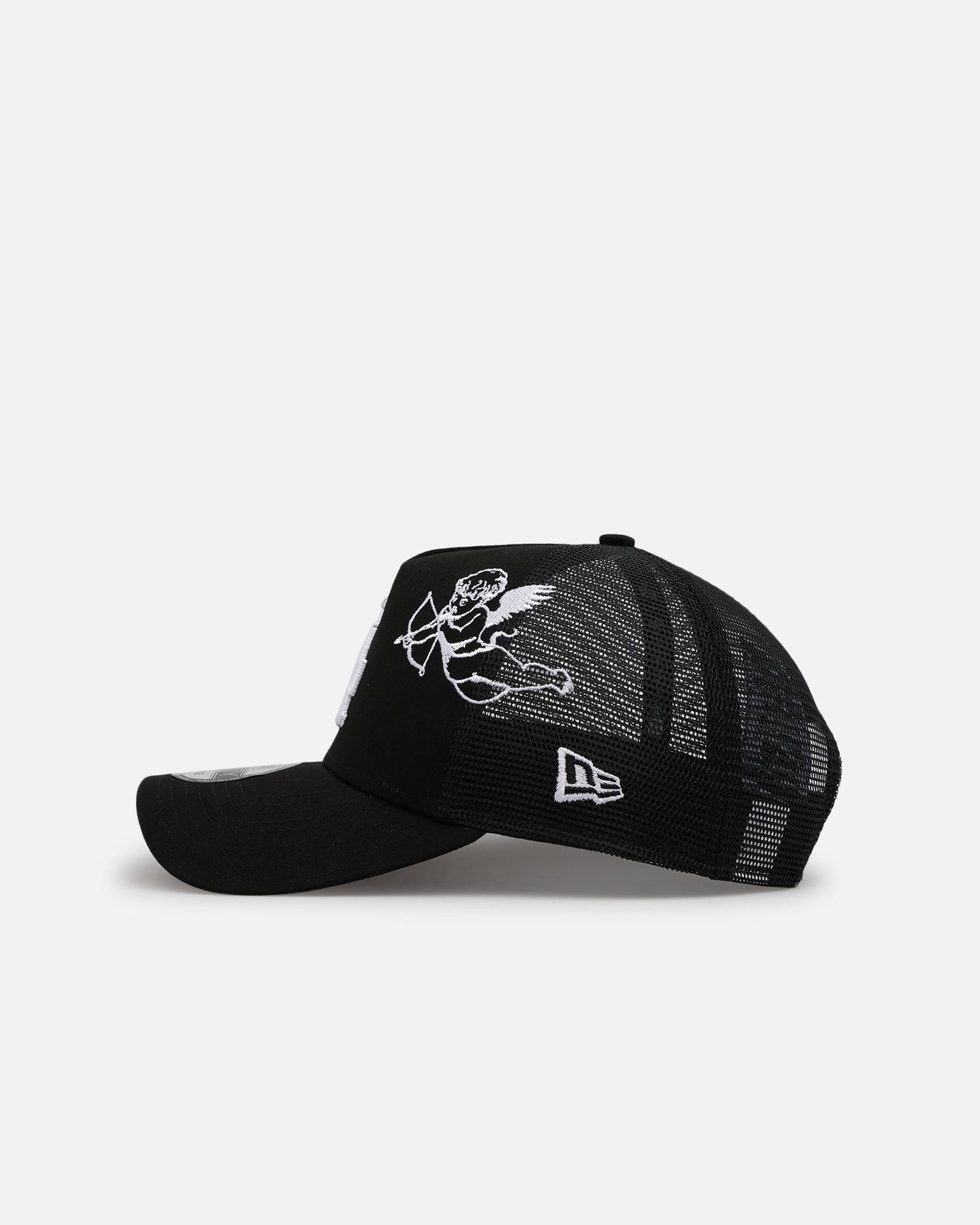New Era Los Angeles Dodgers 'Cherub Trucker' 9FORTY A-Frame Trucker Snapback Black/White