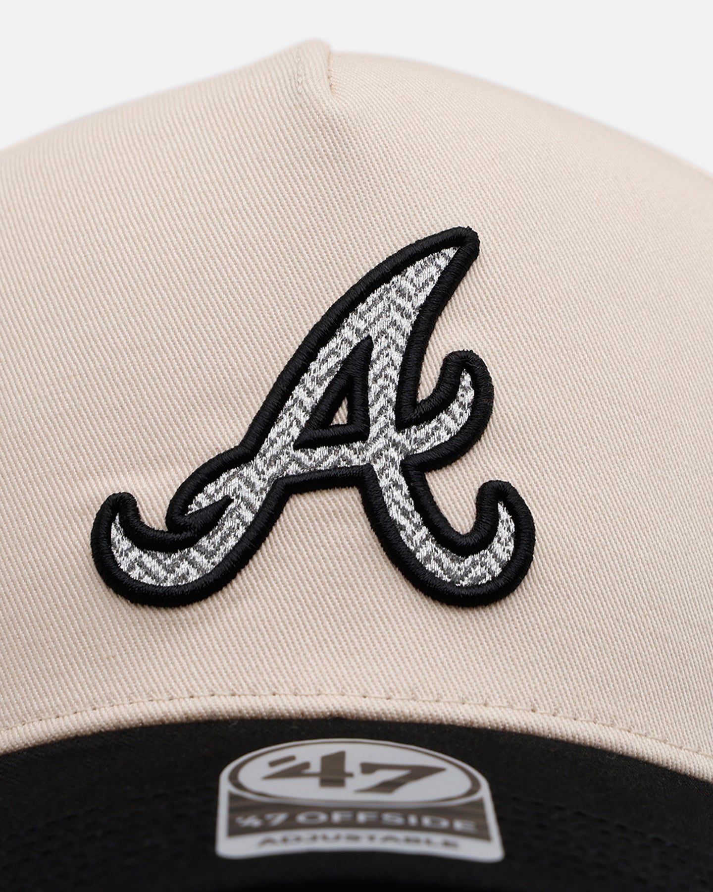 47 Brand Atlanta Braves 'Herringbone' 47 Offside Snapback Natural/Black