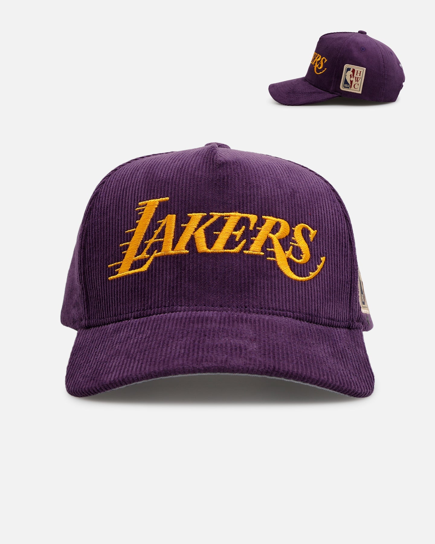 Mitchell & Ness Los Angeles Lakers 'Vintage Cord' Pro Pinch Corduroy Snapback Purple