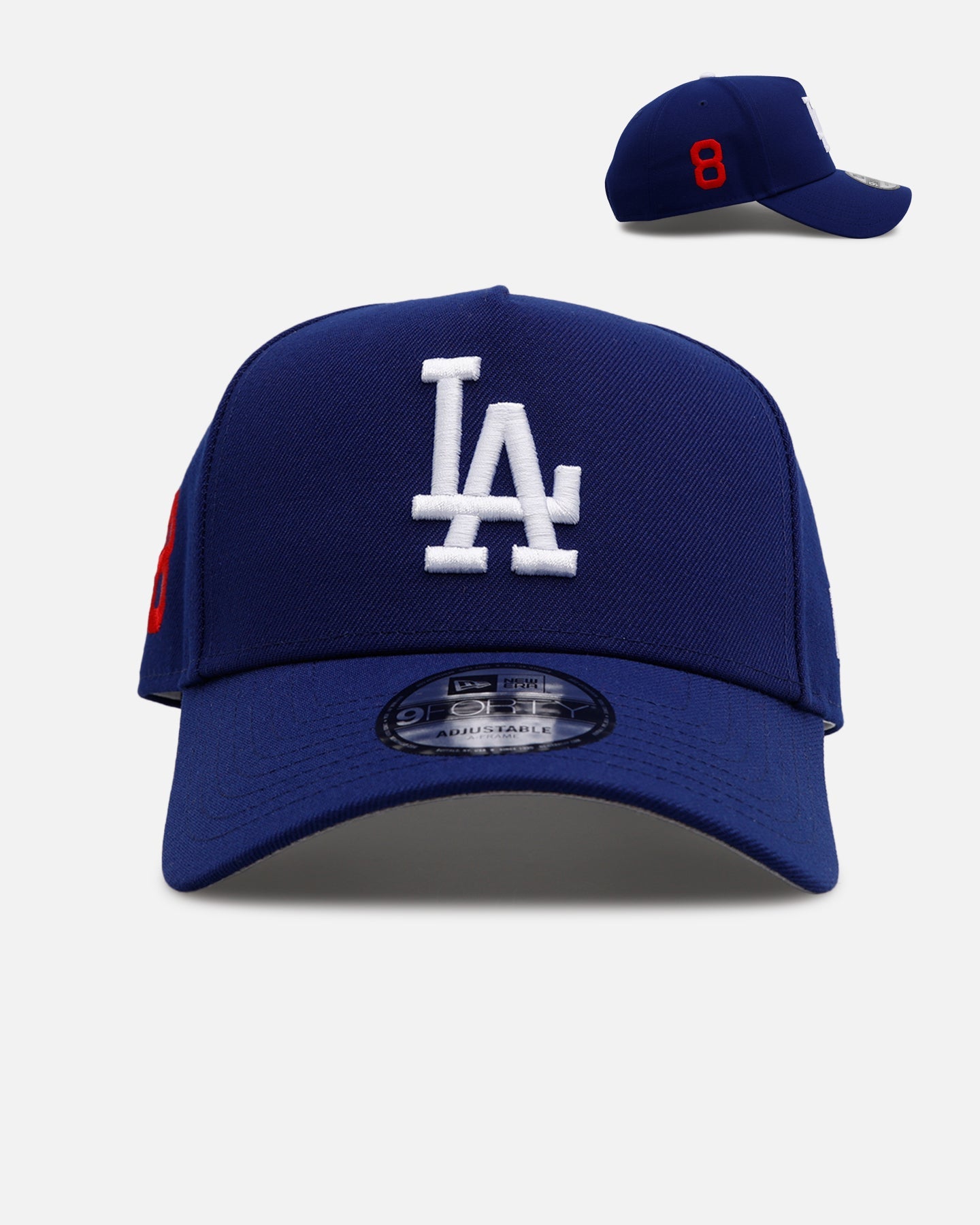 New Era Los Angeles Dodgers '#8 Side Patch' 9FORTY A-Frame Snapback Dark Royal