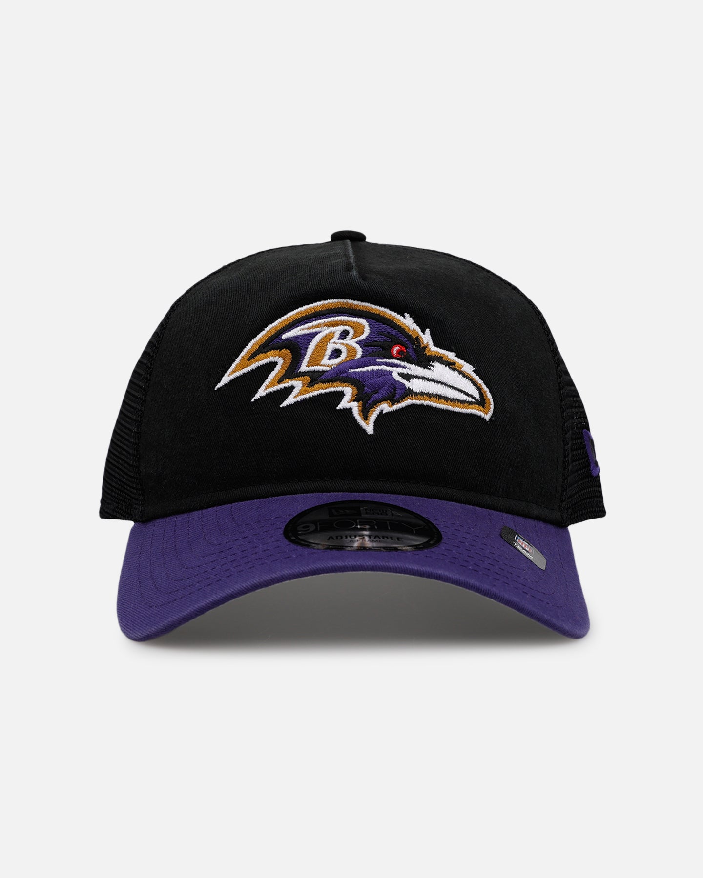 New Era Baltimore Ravens 'Washed Truckers' 9FORTY A-Frame Trucker Snapback Official Team Color