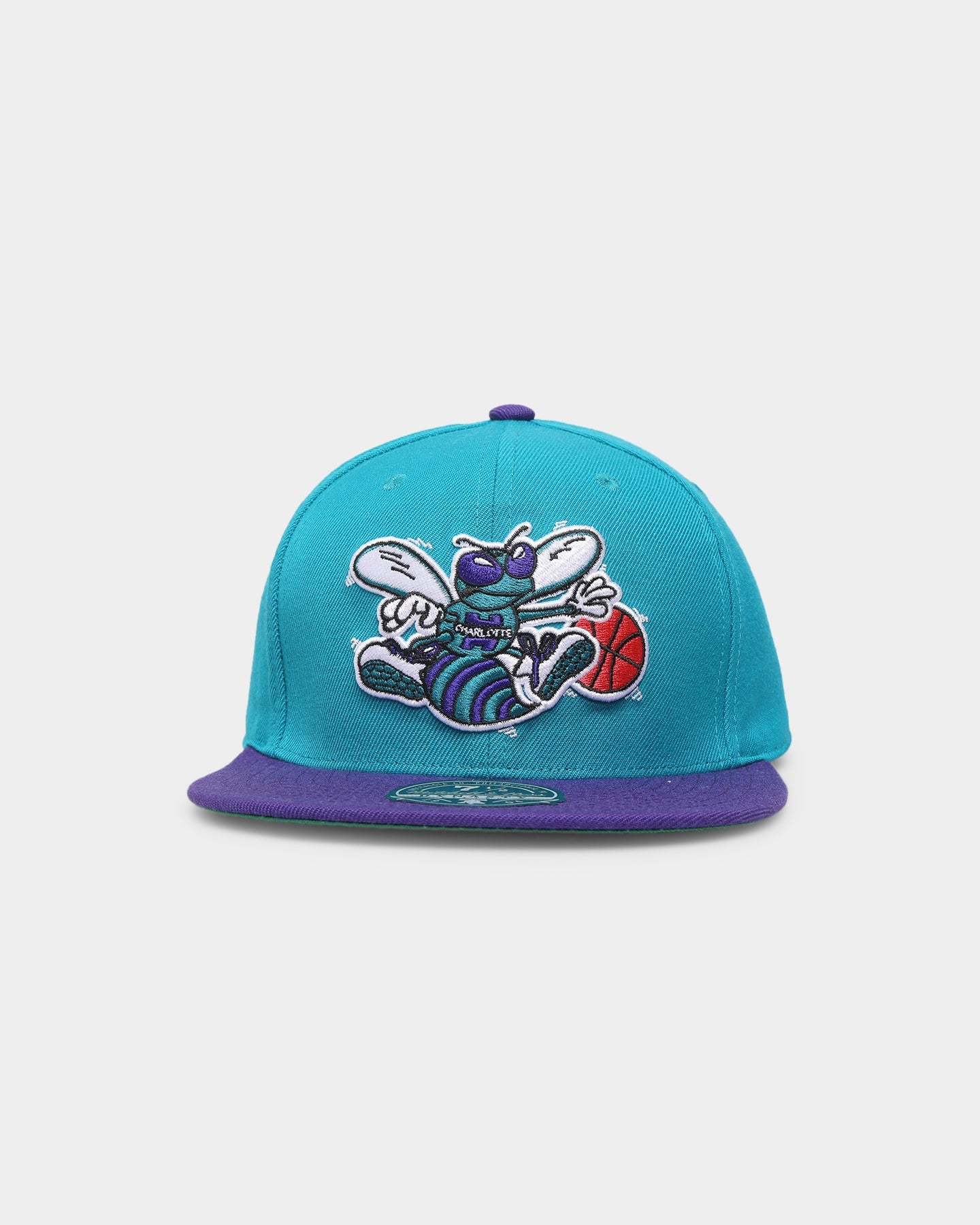 Mitchell & Ness Charlotte Hornets 'Team 2 Tone 2.0 Hardwood Classics' Fitted Teal