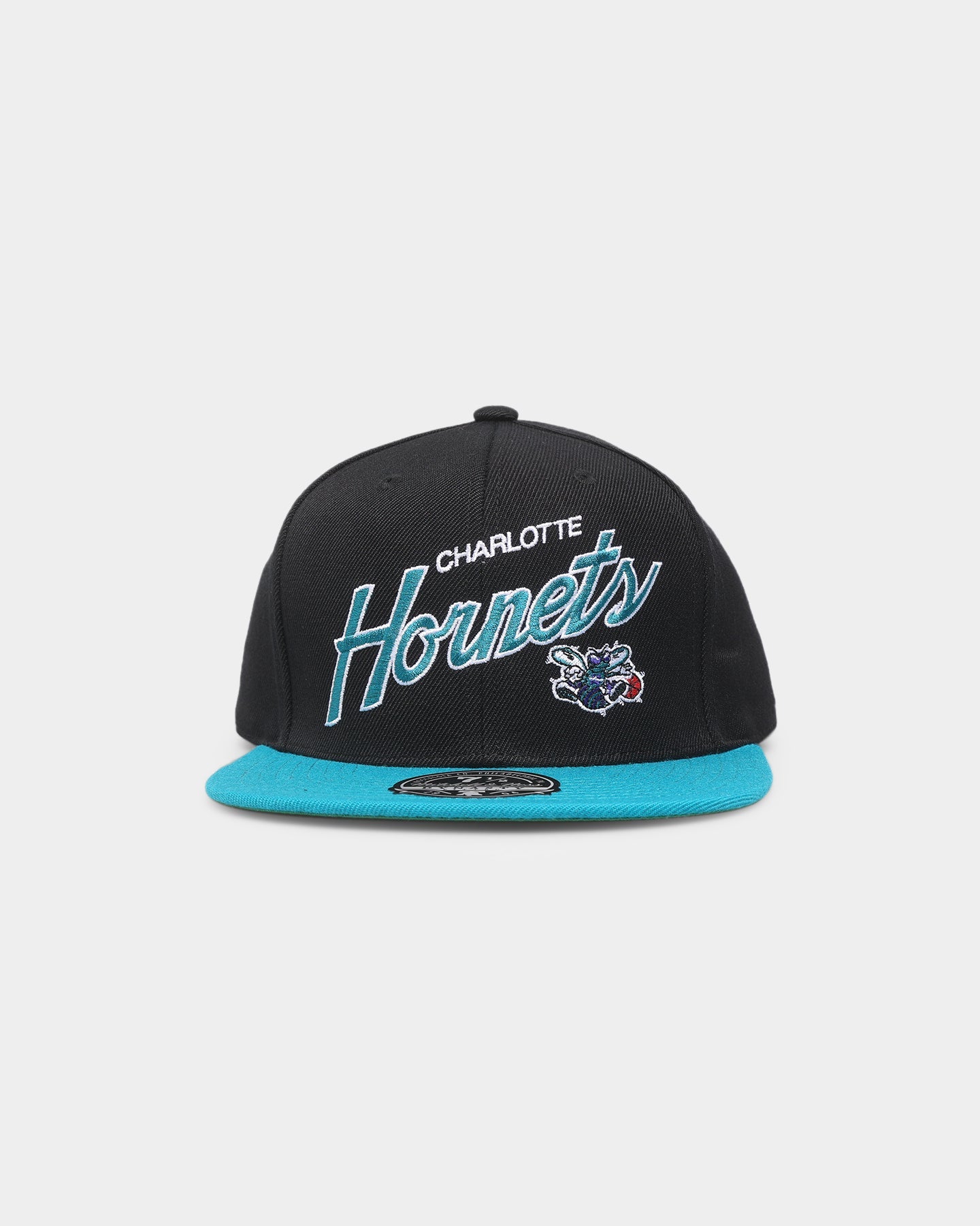Mitchell & Ness Charlotte Hornets 'Team Script 2.0 Hardwood Classics' Fitted Black