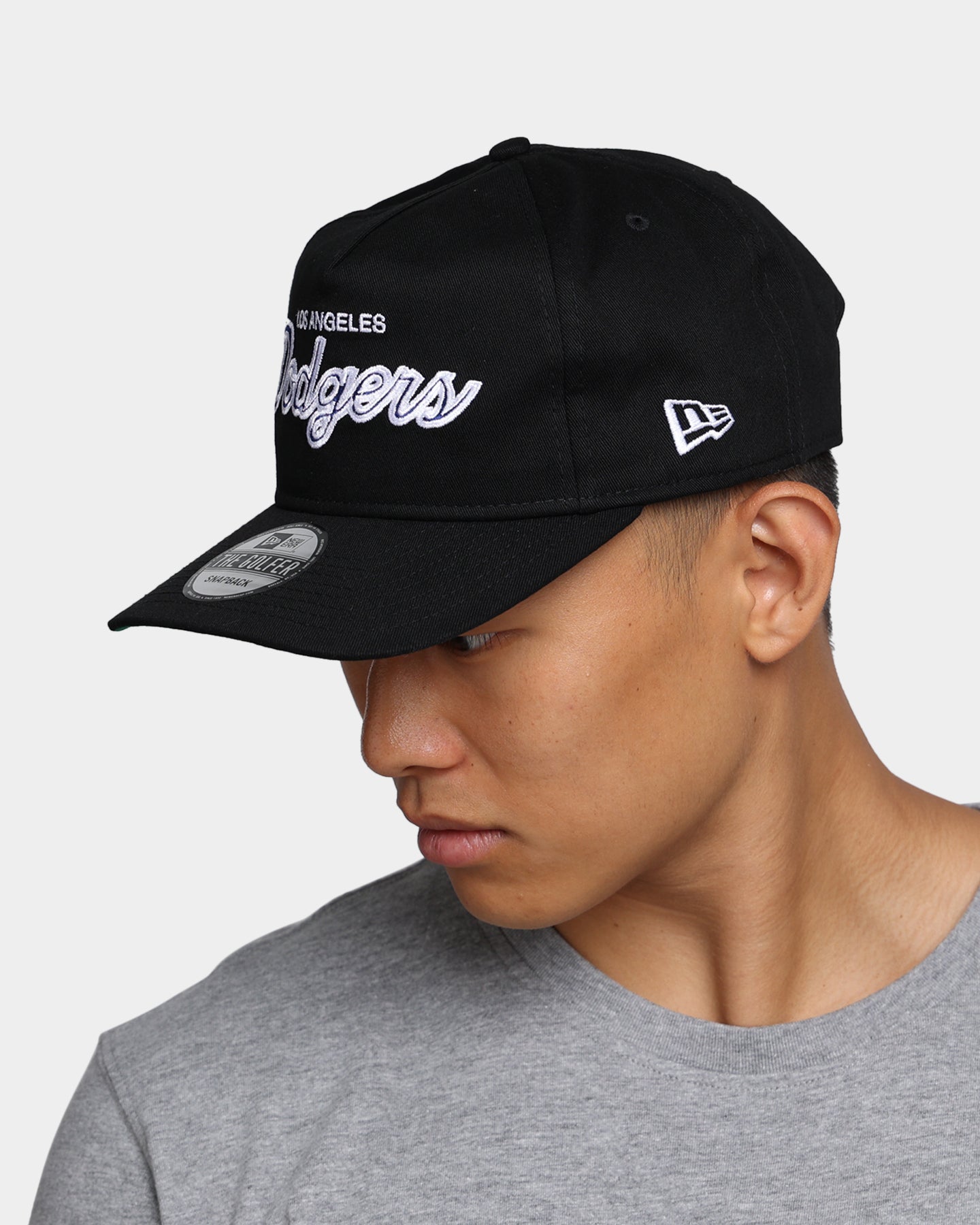 New Era Los Angeles Dodgers Coach Script Old Golfer Snapback Black