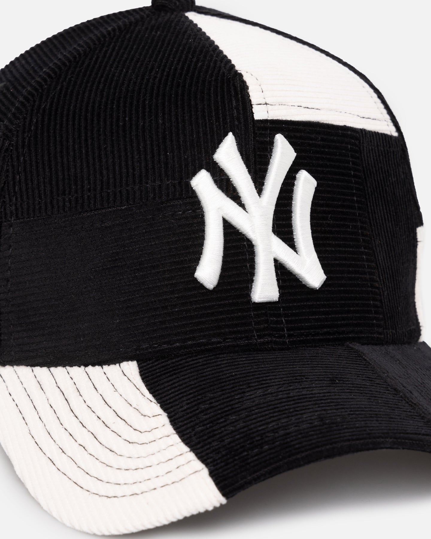 New Era New York Yankees 'Patchwork Corduroy' 9FORTY A-Frame Snapback Black/Cream