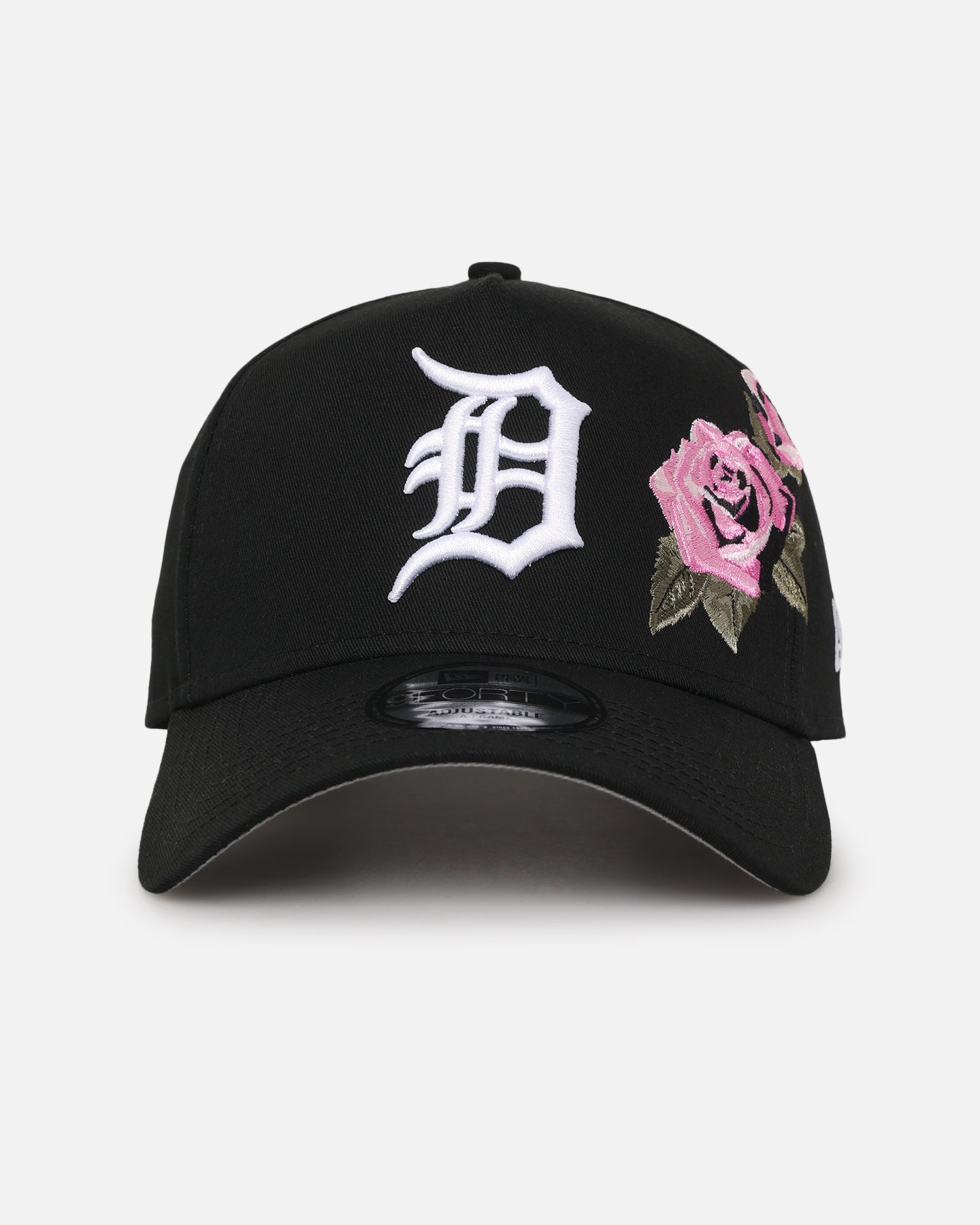 New Era Detroit Tigers 'Pink Rose Embroidery' 9FORTY A-Frame Snapback Black/Pink